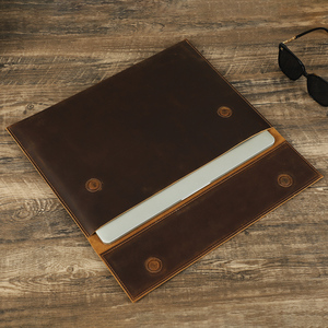Funda de almacenamiento para ordenador portátil de viaje de cuero genuino, funda de negocios de 13-16 pulgadas para <span class=keywords><strong>Mac</strong></span> <span class=keywords><strong>Book</strong></span> <span class=keywords><strong>Pro</strong></span> Air M1 <span class=keywords><strong>M2</strong></span> - Product Image 2