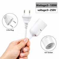 Câble d'alimentation EU 3,5m 6m avec interrupteur et douille E27 pour ampoules LED suspendues, luminaires et suspensions