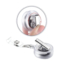 Pas de commande minimum porte-badge de carte d'identité bobines avec clip nom bobine ronde bureau fournitures scolaires lanière rétractable porte-badge