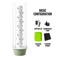 Tour hydroponique verticale avec lampe LED pour culture intérieure/extérieure, en matériau ABS