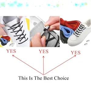 Tali Sepatu Karet Cepat Elastis Bulat Tali Sepatu Pengunci Logam Tali Sepatu Uniseks Dewasa Anak-anak Tali Sepatu Santai Tanpa Dasi Tali Sepatu Malas