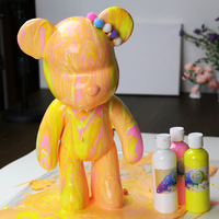 Cadeau d'artisanat Non toxique Utilisation créative Kits de bricolage Ensembles de dessin Peinture coulante acrylique 24 couleurs 60 ML Peinture fluide