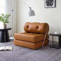 Canapé-lit convertible et inclinable extensible pour la maison, chambre à coucher, style minimaliste moderne, revêtement en velours, structure en bois de pin