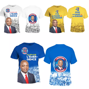 Vente en gros de kangas en tissu imprimé à la cire africaine et t-shirt de vote de campagne électorale personnalisé - Product Image 5