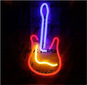 Gitar Neon burcu yatak odası sanat dekoru ışıkları cadılar bayramı düğün sevgililer günü partisi kulübü ev dekorasyon salonu ofis işletilen