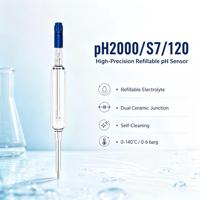 Capteur de pH standard industriel de remplacement PH2000 120mm 0-14 pH 0-140°C Haute Précision pour Eau d'Injection WFI Compatible CIP/SIP