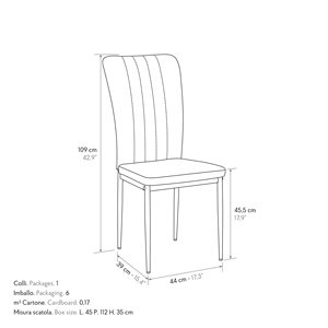 Frida <b>Chair</b> <b>Set</b> <b>Of</b> <b>6</b> Beige Tissue Upholstery Metal Base Indoor <b>Dining</b> <b>Chairs</b> - Product Image 3