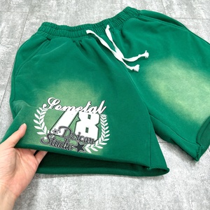 Vintage Raw Edges Heavyweight <b>Shorts</b> <b>Men's</b> Printed French Terry Acid Wash Sports <b>Shorts</b> Custom Cotton <b>Baggy</b> Basketball <b>Shorts</b> - Product Image 4