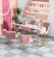 Ensemble table et chaise de manucure moderne de luxe léger et écologique avec plateau en marbre pour centre commercial/salon, usage individuel/double, pour salon de manucure