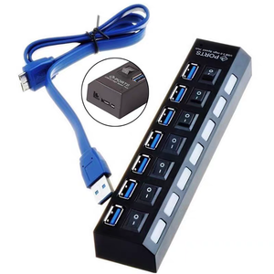 Oen USB3.0 Hub with 7 Ports Switch Power <strong>Adaptor</strong> Plastic Material No /<strong>SD</strong> Support in Stock - Product Image 2