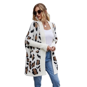 Cárdigan kimono de gasa con estampado de leopardo vintage <span class=keywords><strong>al</strong></span> <span class=keywords><strong>por</strong></span> <span class=keywords><strong>mayor</strong></span> para <span class=keywords><strong>mujer</strong></span> nueva tendencia ropa de punto larga con frente abierto para otoño - Product Image 1