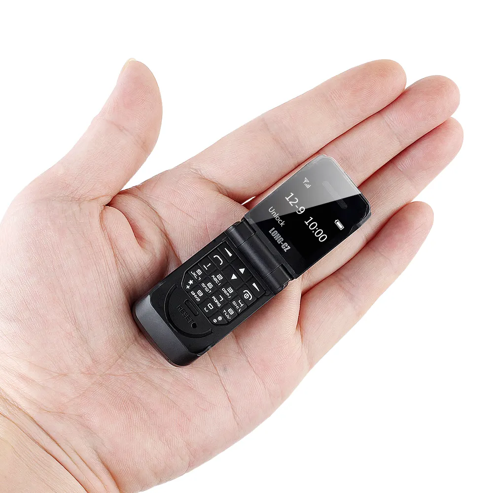 Hot Sale Mini Flip Mobile Phone LONG-CZ J9 0.66" Smallest Cell Phone Blue tooth Dialer FM Magic Voice Hands free Earphone Phone
