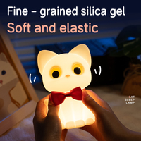 Lampe d'ambiance pour enfants activée par le toucher, lampe de nuit mignonne en forme de chat avec nœud papillon, décoration de chambre à coucher