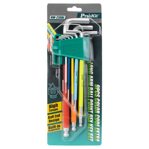 PRO'SKIT HW-230BL 9PCS Color Code Extra Long Arm Ball Point Hex <strong>Key</strong> <strong>Set</strong> for Machine/ Removal of Nuts by Electrical Technicians - Product Image 6