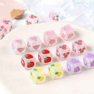 Cuentas acrílicas cuadradas de frutas transparentes energéticas para materiales hechos a mano DIY accesorios de cadena de teléfono móvil fabricación de joyas - Product Image 3