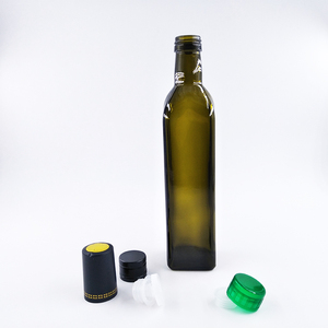 Bouteille Distributrice <span class=keywords><strong>d</strong></span>'Huile <span class=keywords><strong>d</strong></span>'Olive et de Vinaigre en Verre Coloré de Qualité Alimentaire avec <span class=keywords><strong>Bouchon</strong></span> à Vis, 250ml, 500ml, 750ml, pour la Cuisine, Vente en Gros - Product Image 6