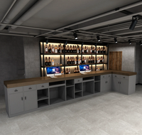 Comptoir de Retrait d'Angle Style Industriel en MDF pour Cafés, Restaurants, Salons de Thé et Pâtisseries, Idéal pour Réceptions d'Hôtel