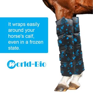 Botas de hielo para caballos, compresa fría para terapia de lesiones, bota de hielo de pierna completa con correas flexibles para articulaciones de gancho, tobillo, rodilla y patas. - Product Image 4