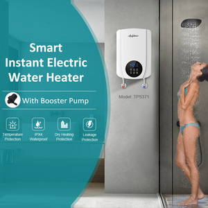 5000W <b>Thermostatic</b> Touch Booster Pump ELCB Instant Electric Tankless Shower Water Heater Anti-Dry Overheat Protection - Product Image 5