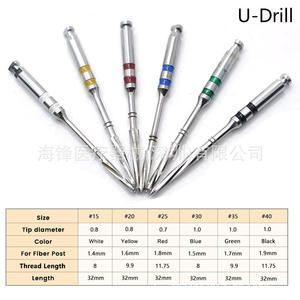 Brocas Dentales F-Drill de 32 mm de Acero Inoxidable para Limas de Conductos de Fibra Óptica, Escariadores Tipo U y Tipo F - Product Image 2