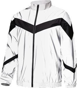 High Visibility Full Reflective Jacket Men Waterproof Night Luminous Windbreaker Custom Logo Lightweight Hip Hop Streetwear - Product Image 1