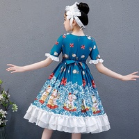 Lolita robes dentelle princesse robe bébé fille volant élégant bergère ral imprimer filles jupes une pièce
