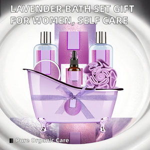 Ensemble de <span class=keywords><strong>bain</strong></span> spa à la lavande hydratant, nourrissant et biologique pour femmes, comprenant une lotion pour le corps, un gel <span class=keywords><strong>douche</strong></span>, des sels de <span class=keywords><strong>bain</strong></span> - Cadeau pour maman - Product Image 5