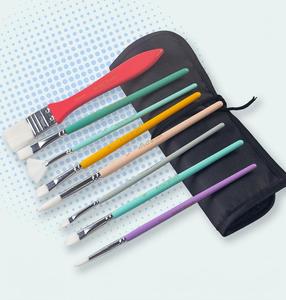 <span class=keywords><strong>Kit</strong></span> de 8 pinceaux Bveiw Art en nylon avec manche en bois pour aquarelle, acrylique et gouache, avec étui de rangement - Product Image 2