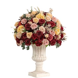 ลูกบอลดอกไม้สีแดงชมพูขนาด 70 ซม. สำหรับตกแต่งฉากงานแต่งงาน ตกแต่งหน้าต่าง ดอกไม้ประดิษฐ์ - Product Image 3