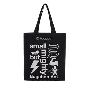 Sac fourre-tout en coton noir pliable et réutilisable de 10 oz avec logo personnalisé, fabriqué en usine BSCI, respectueux de l'environnement - Product Image 1