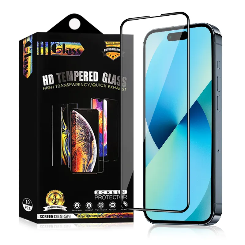 3D-Vollglas für iPhone 14 Pro 13 12 Mini 7 8 plus XR 11 Pro Max Displays chutz folie 9H Gehärtetes Glas Mit Staub filter