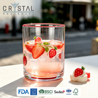 Tasse en verre pressé de 420 ml, peinte à la main avec motif fraise, idéale pour la maison, l'extérieur et les cadeaux