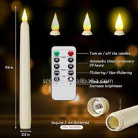 Bougies coniques sans flamme avec télécommande et minuterie, bougies artificielles en plastique pour Noël, mariage et décoration intérieure
