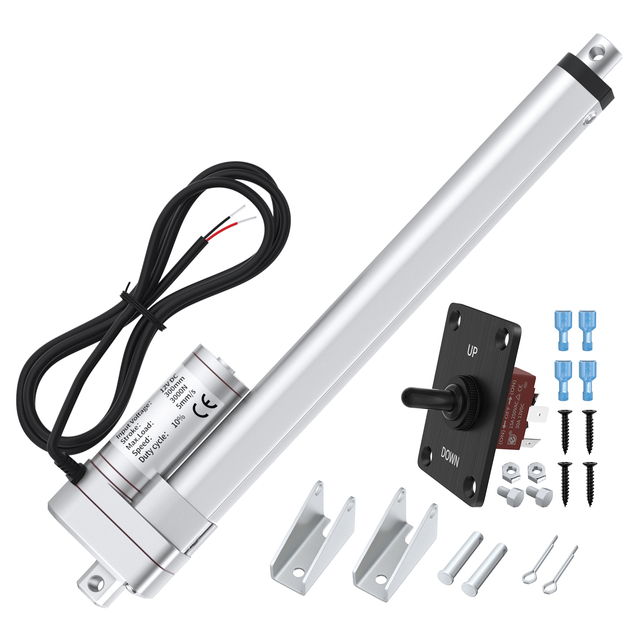 3000N Heavy Duty 12V Linear Actuator 12inch 300mm Stroke Low Noise Aluminum Alloy Actuator for Marine Vehicle Roof Applications