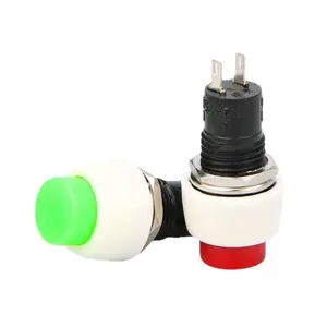 DS-450 DS-451 interruptor de botão redondo 10mm2 botão pequeno de bloqueio de pinos em miniatura interruptor de energia de engrenagem única vermelho e verde