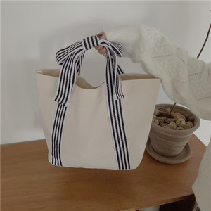 2024 prodotti più caldi all'ingrosso borsa da <span class=keywords><strong>donna</strong></span> con fiocco borsa di tela per lo shopping quotidiano borsa leggera - Product Image 6