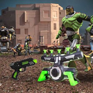 Gioco di Tiro Elettronico Luminoso al Buio con Musica - Giocattoli per Pratica di Tiro con Bersaglio in Plastica e Pistole Spaziali per Ragazzi (Nero/Verde) 2-4 Anni - Product Image 4