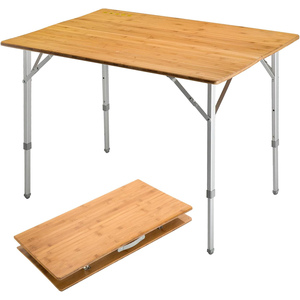 Mesa Plegable Portátil de Bambú para Exteriores, Moderna, Ligera, Altura Ajustable, para Campamento, Picnic, Barbacoa, Parque, Cocina, Hospital - Product Image 1