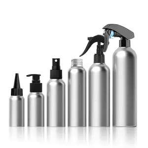 Lege 30Ml 50Ml 100Ml 250Ml 500Ml Ronde Metalen Druppelaar Spuitbus Lotion Pomp Schroefdeksel Aluminium Fles Voor Cosmetische Parfum