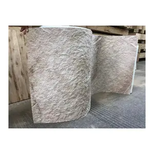 Panel batu mosaik Travertine, bahan dekorasi berkualitas tinggi, batu dinding dekoratif panel batu fleksibel