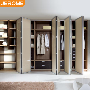 Armarios plegables de diseño moderno personalizados de fábrica, <span class=keywords><strong>muebles</strong></span> de armario, puerta de vidrio plegable, armario de madera - Product Image 1
