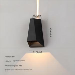 Applique murale LED étanche IP65 extérieure noire haute luminosité en aluminium lampe murale de jardin moderne bon marché - Product Image 6