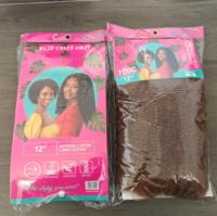 Vente en gros usine – Cheveux synthétiques afro crépus de 12 pouces, 100g, en vrac pour dreadlocks, tresses au crochet et extensions de cheveux afro torsadés
