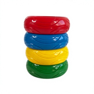 Best Quality Colorful Resin Carved Bangles Set for Children Cute Fashionable <b>Bracelets</b> <b>Red</b> Blue Yellow Green Stackable Design - Product Image 1