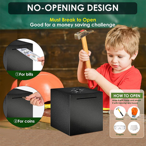 <span class=keywords><strong>Tirelire</strong></span> en acier inoxydable de 4.72 pouces pour adultes <span class=keywords><strong>tirelire</strong></span> en métal indispensable boîte d'épargne pratique pour la gestion de l'argent - Product Image 5