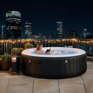 Bain de glace <span class=keywords><strong>gonflable</strong></span> de luxe avec couvercle, gris noir XL, piscine rafraîchissante pour la récupération sportive et les soins <span class=keywords><strong>spa</strong></span> - Product Image 1