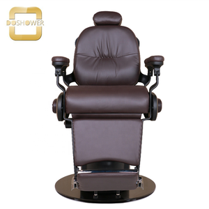 Silla de peluquero eléctrica multiusos reposacabezas de silla de peluquero de estilo hidráulico reclinable para silla de peluquero marrón paquete dorado - Product Image 2