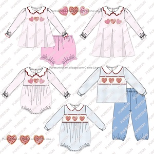 Vêtements smockés <span class=keywords><strong>de</strong></span> pâques pour enfants, <span class=keywords><strong>tenue</strong></span> festonnée pour bébé fille, motif lapin brodé, tenues pour tout-petit fille, 2023 - Product Image 5