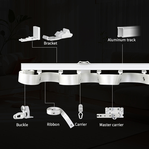 Di alta qualità in alluminio onda soffitto a doppia ondulazione piega la tenda pista 6 M avorio tenda <span class=keywords><strong>binario</strong></span> <span class=keywords><strong>per</strong></span> Hotel - Product Image 4