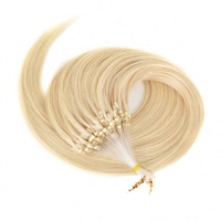 Ekstensi Rambut Nano Remy Asli Eropa Berkualitas Tinggi 1g Murah dengan Loop Screw Micro Ring untuk Wanita Harga Pabrik